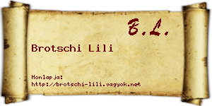 Brotschi Lili névjegykártya